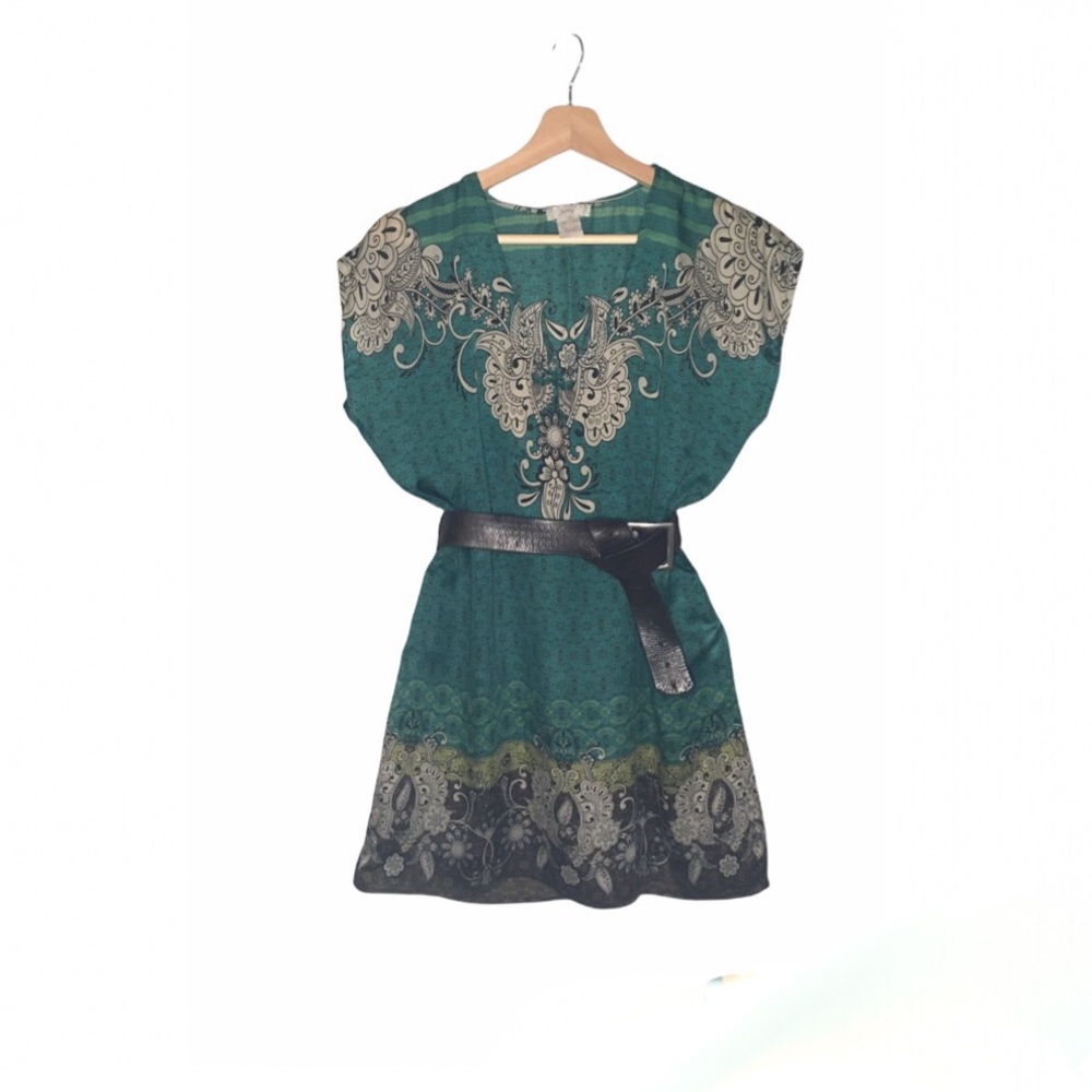 Jump Turquoise Print Boho Dress